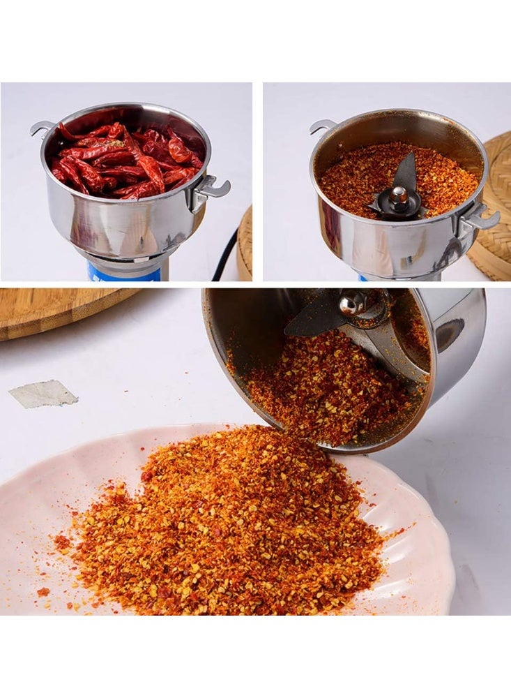 سيلفر كريست 150 جرام عالية السرعة الكهربائية الحبوب والتوابل طاحونة آلة-الفولاذ المقاوم للصدأ التجارية الجافة الغذاء الطاحن مع غطاء السلامة - Image 3